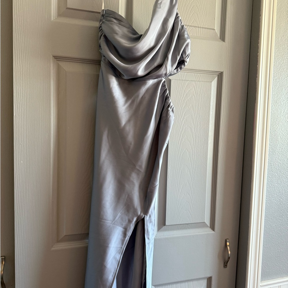 Steel Blue bridesmaid dress